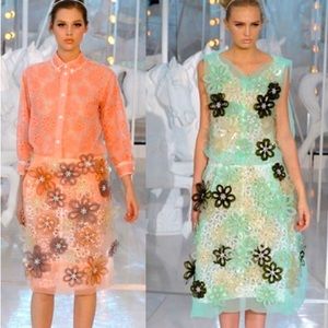 MARC JACOBS Louis Vuitton Blue Floral Appliqué Summer Dress GORGEOUS!Size 2/Smal